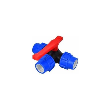 Vanne  pression 32mm – Robinet à tournant sphérique à trois voies – Connexion rapide pour tuyaux PVC/PE – Résistant à la corrosion-