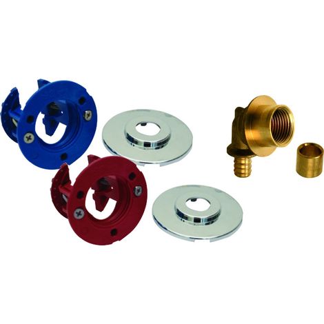 Somatherm – Sortie de cloison double sous-évier – Raccord à sertir multicouche TH 16 – Diamètre de perçage 54mm – Épaisseur plaques 9,5 à 25mm
