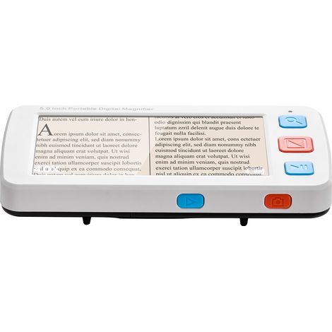 Mophorn Tragbare digitale Lupe mit 5-Zoll-HD-Bildschirm, ideal als Lesehilfe bei Sehschwäche, bietet 4- bis 32-fache Vergrößerung, 17 Farbmodi, AV-Ausgang, klappbaren Griff und einstellbare Helligkeit