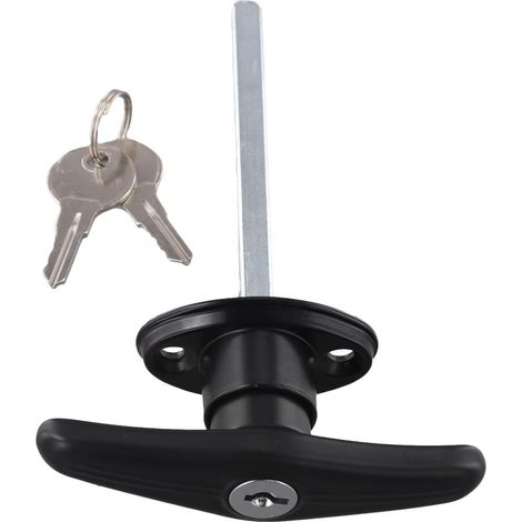 Rust-resistant black zinc alloy garage door lock (long) (1/5)