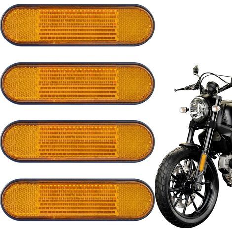 Catadioptre Moto Homologué E4, 4 Pièces Catadioptre Moto, Catadioptre De Fourreau D’Amortisseur, Catadioptre Fourche Scooter, Catadioptres Autocollants pour Moto vélo Scooter (1/5)