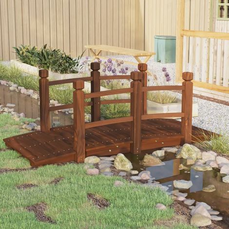 Pont de jardin Pont en bois Pont de Bassin avec garde-corps 150x67x56cm bois massif épicéa 62417 (1/5)