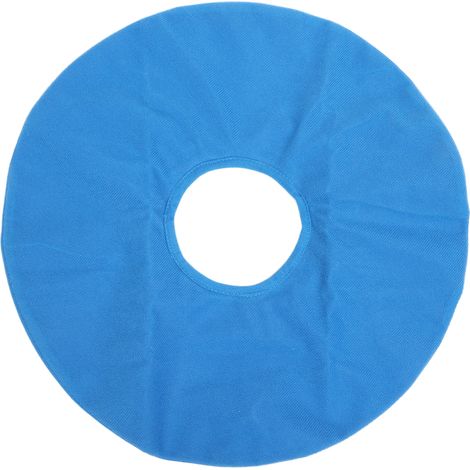 Coussin d'assise gonflable rond, anti-escarres, étanche, bleu clair. (1/5)
