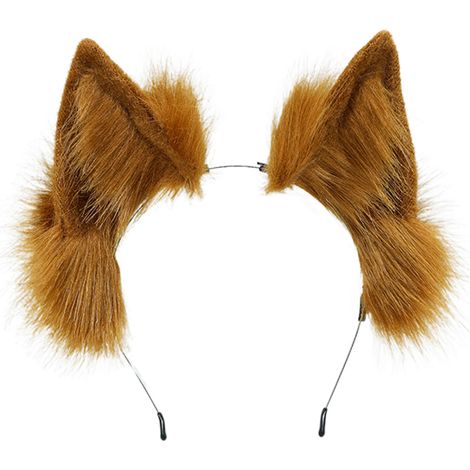 Oreilles Animalieres Renard Loup - Bandeau Cheveux Faux Fourrure Douce - Accessoire Fete Costume Halloween Carnaval - 1 Piece (1/5)