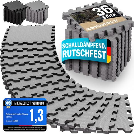 MONZANA Bodenschutzmatte Fitness & Pool 18x 36x 54x Stück Fitnessgerät 36 Stück