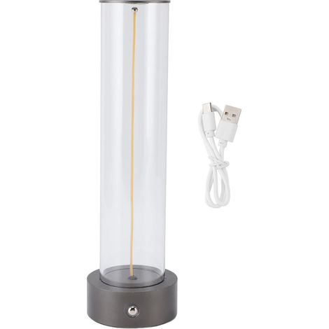 Lampada LED minimalista ricaricabile tramite USB-C, a sfioramento, con luce calda, regolabile e senza fili, ideale per scrivania e comodino, dal design moderno. (1/5)