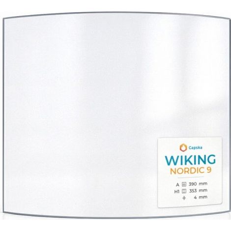 Vitre Wiking NORDIC 9 - Verre Courbe pour poêle à bois - 390 x 353 mm (A x H) - 4 mm (1/5)