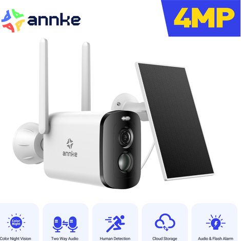 ANNKE 4MP WiFi Solar Cámara de seguridad inalámbrica exterior visión nocturna a color detección movimiento audio bidireccional (1/5)