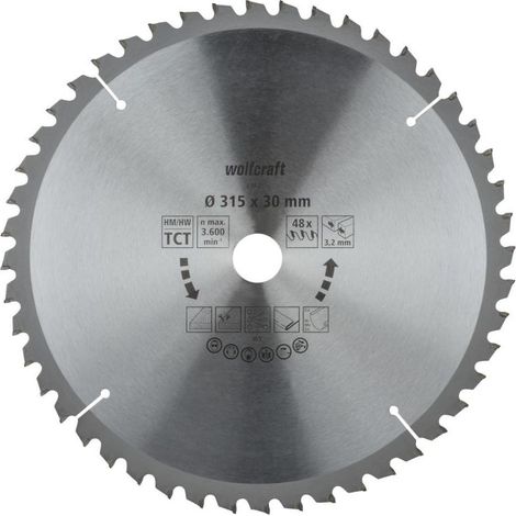 wolfcraft - Discos para sierras circulares de mesa serie lila nueva (cortes finos y limpios) - ref.6584000