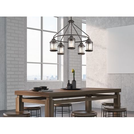 LED Industrial Pendelleuchte für Innen & Außen, Anthrazit Ø66cm (1/5)