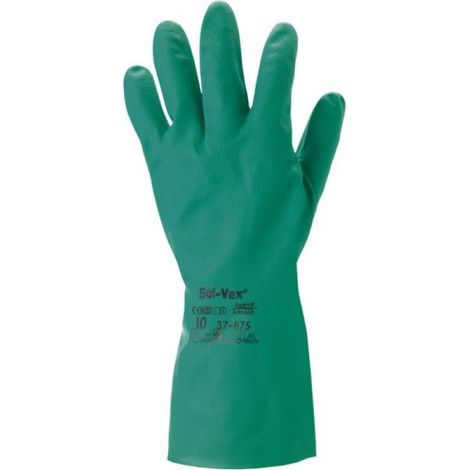 12 gant sol-vex nitrile non supporte suede lg 33 cm ep. 0.38 vert t 8 14930-8
