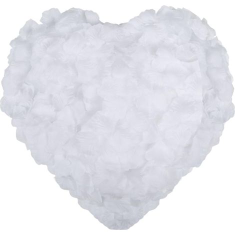 2000 pétales de rose artificiels en soie blanche, parfaits pour décorer un mariage, une demande en mariage, la Saint-Valentin, un anniversaire, Noël, une fête ou un événement romantique. (1/5)