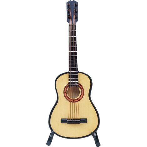 Guitare électrique Miniature 1/6 en bois avec support, 1 pièce(chameau) (1/4)
