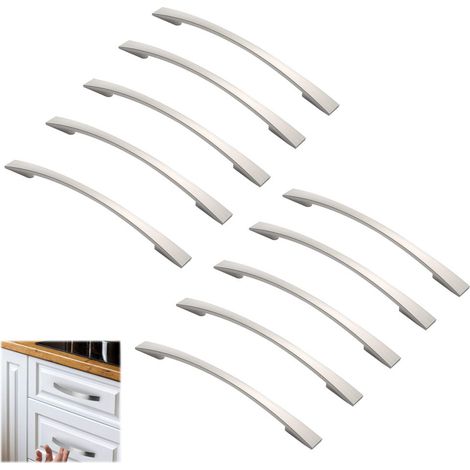 10 pièces poignées, espacement des trous de 160 mm, poignées de meubles, poignées de placard, poignées de cuisine, poignées, poignées de tiroir de meubles