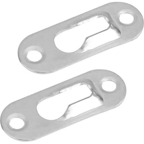 Qiilu Metal Keyhole Hanger 40 pièces de fixation de cintre de trou de serrure en métal de ton argent pour cadres photo accrocher (1/4)