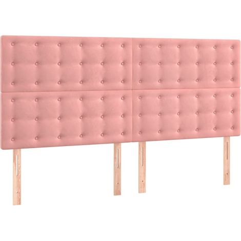 Maison Exclusive - Cabecero de cama rosa 160x5x118/128 cm Terciop (1/5)