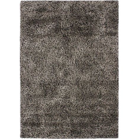 VALENCIA - Tapis à poils longs bi-colore noir et blanc 160x230 (1/5)