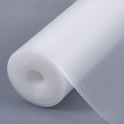 Revêtements d'étagère de Cuisine, revêtement de réfrigérateur étanche et résistant à l'huile pour armoires, Tapis de tiroir antidérapants, matériau EVA Non adhésif pour étagères Transparent 44x600cm (1/5)