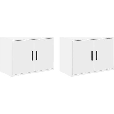 Maison Exclusive - Pensili per Garage 2 pz Bianco in Legno Multistrato