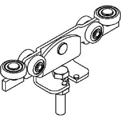 HELM 591 EL Monture tole galvanisée, fixation sur plat, galet avec moyeu M20x80, electrique (1/4)
