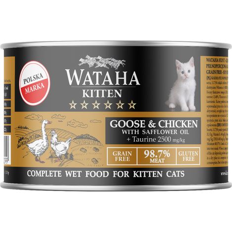 Caza de gatitos, gatos, gansos y pollos Wataha 200 g