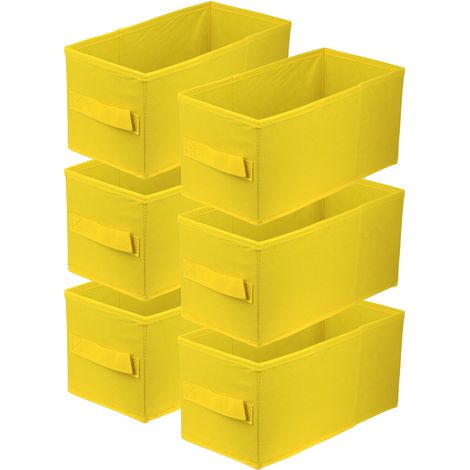 Lavita Storage Box faltbare Aufbewahrung Boxen 15 x 31 x 15 cm Schubladen-Organizer Box Ordnungssysteme für Kleidung Kleideraufbewahrung & Organisation Gelb 6 stück (1/5)