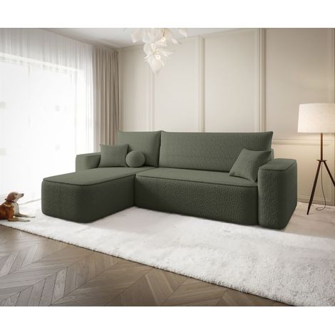 Ecksofa Schlafsofa Sofa AGEPO Stoff Quelle Moosgrün Ottomane Links (1/5)