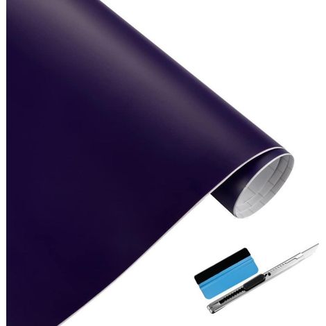 Mattviolette Vinylfolie 5cm x 900cm, selbstklebend, blasenfrei, für Auto (1/5)