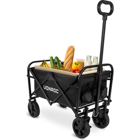 Vonroc Bollerwagen faltbar – 60 kg, 50 L – kompakter Handwagen (1/3)