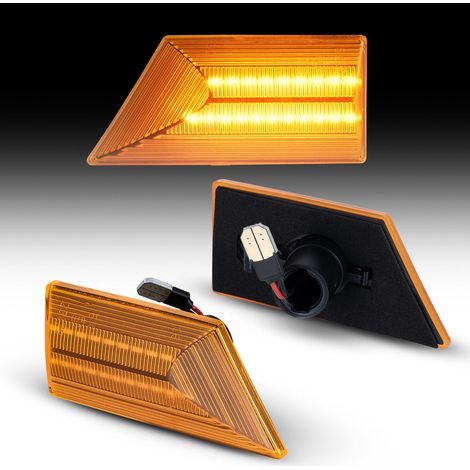 KIT 2 INDICATORI DI DIREZIONE LATERALI A LED COMPATIBILE CON Opel Signum / Opel Vectra C / anno di costruzione 2002-2008 / VETRO TRASPARENTE/ LED 6000K EFFETTO XENON / CAN-BUS, PLUG AND PLAY