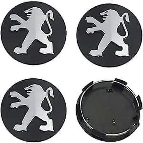 4 Stück Radnabenkappen für Peugeot 60 mm, schwarz (1/5)