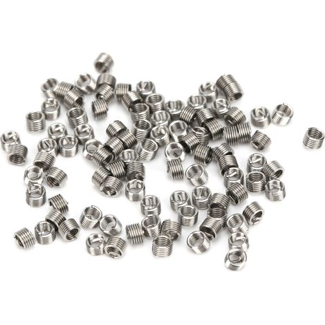 100 Stück Gewindeeinsätze, Reduziermuttern-Reparaturwerkzeug, Edelstahl, M2,5 x 0,45/1,5D (1/5)