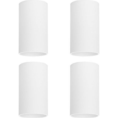 4 Pcs Spot Plafond Blanc en Saillie, Douille GU10, Ampoule non Incluse, 56 mm X 100 mm, Plafonnier Rond Spot de Plafond en Aluminium Moderne pour Salon, Cuisine, Couloir (1/5)