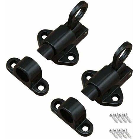 2 boulons de porte à ressort PCS, serrures de boulon de porte, verrouillage de loquet pour porte interne, boulons de verrou à ressort avec 8 vis, convient pour fixer des fenêtres, porte en bois, porte (1/5)