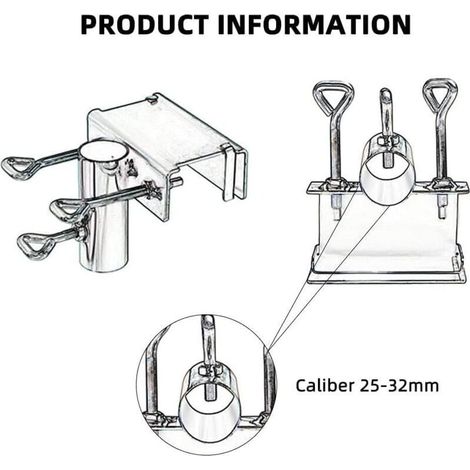 Support Parasol Balustrade,Pied de Parasol Balcon,Pince de Fixation Parasol,Pince de Parapluie Réglable pour Balcon,pour balcons, Jardins, Tables ou Balustrades (1/5)