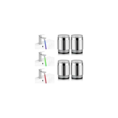 Robinet d'Eau LED Coloré - 4 Pièces Avec 3 Couleurs, Sensible À La Température, Capteur De Température Pour Salles De Bains, Cuisine (1/5)