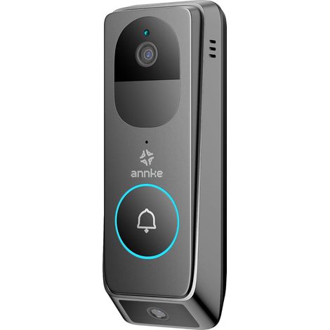 Sonnettes Vidéo à Double Objectif avec 2K/3MP Caméra de Surveillance WiFi Extérieure, Vue Diagonale à 190°, Audio Bidirectionnel, PIR Détection Humaine, Vision Nocturne, Etanche, Alertes (1/5)