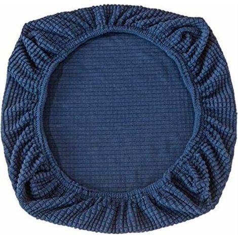 2 pièces Housses de chaise élastiques en élasthanne - Lavables - Pour chaises de bureau, salle à manger, bar, décoration de fête de mariage (bleu foncé) (1/5)