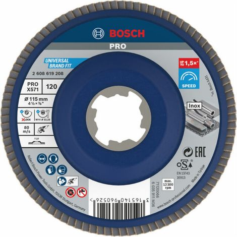 Disque à lamelles Bosch X571 Best for Metal droit 115 mm K 120 Plastique 10 pièces