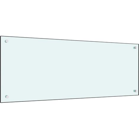 Dosseret de cuisine Fond de hotte Blanc 100 x 40 cm Verre trempé 29706 (1/3)