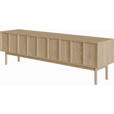 Meuble TV Bas - Buffet - Meuble TV - 3 tiroirs - Pieds en Bois de chêne huilé - 170 cm (1/5)