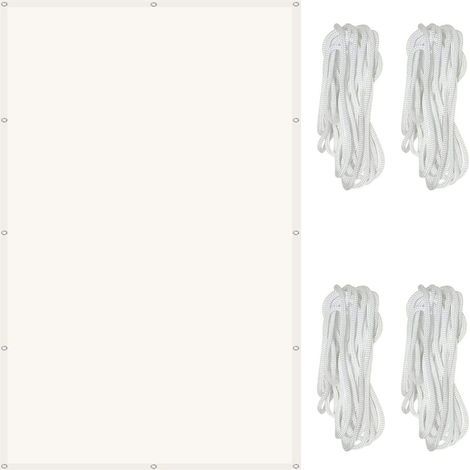 Voile d'ombrage Imperméable Rectangulaire 2 x 3 m Une Protection des Rayons UV à 98% Voile D'ombrage Toile, avec Cordes de 1.5 m pour en Plein air, Jardin & terrasse,Beige (1/5)