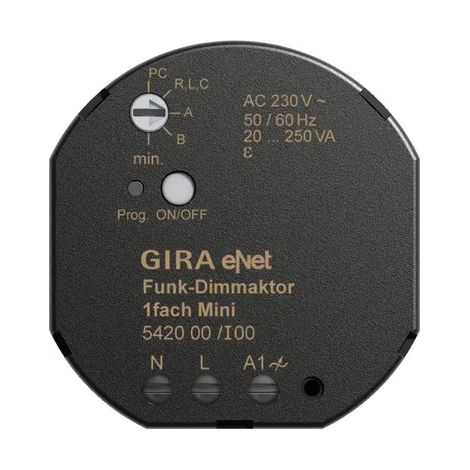 Gira Regulador de intensidad Funk 1f Mini 20 - 250 VA Gira eNet [542000], 5420 00