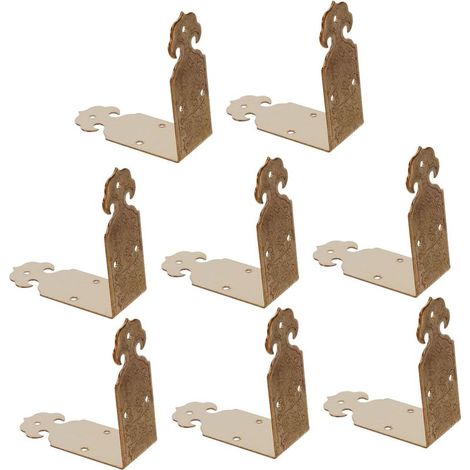 Lot de 8 protections d'angle en laiton vieilli pour boîtes et meubles (1/5)