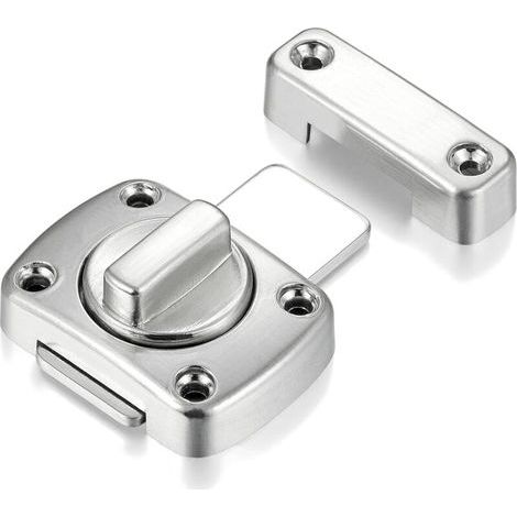 (Silber, 55 mm) Drehriegel für Badezimmertür und Fensterschrank, Sicherheitsriegel und WC-Schloss mit Bürstenbeschichtung (1/4)