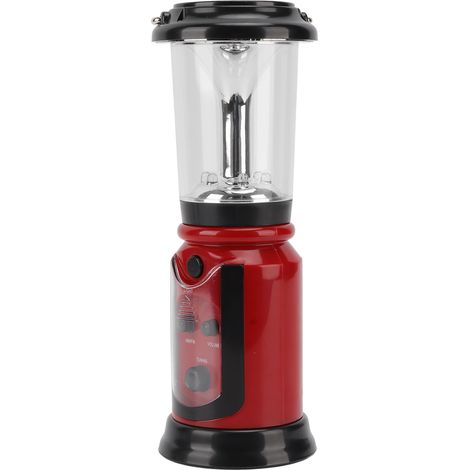 Lampe Radio à Manivelle USB Rechargeable, Radio d'Urgence AM FM Multifonction avec Lampe de Poche LED pour Camping et Randonnée, Rouge (1/5)