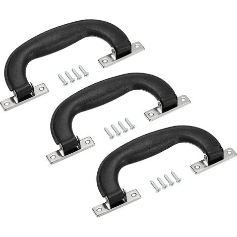 Bagage Poignées, 151 mm / 5,94 Pouce Plastique Tirer Maintien Valise Étui Remplacement Poignées avec Vis pour Étui Valise Boîte à outils, Noir (1/5)