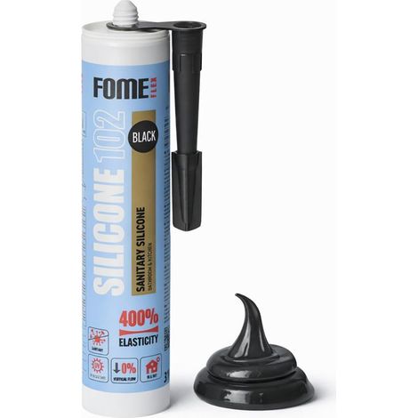 Sigillante siliconico sanitario nero FOME FLEX 102 Sanitario – acetico – impermeabilizzazione cucina e bagno – antimuffa (1/5)