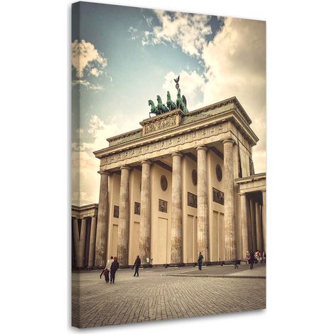Tabelau sur Toile, Porte de Brandebourg vintage de Berlin,20x30 (1/4)