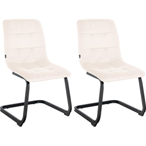 Set de 2 Sillas de comedor Vermont en terciopelo Crema (1/5)